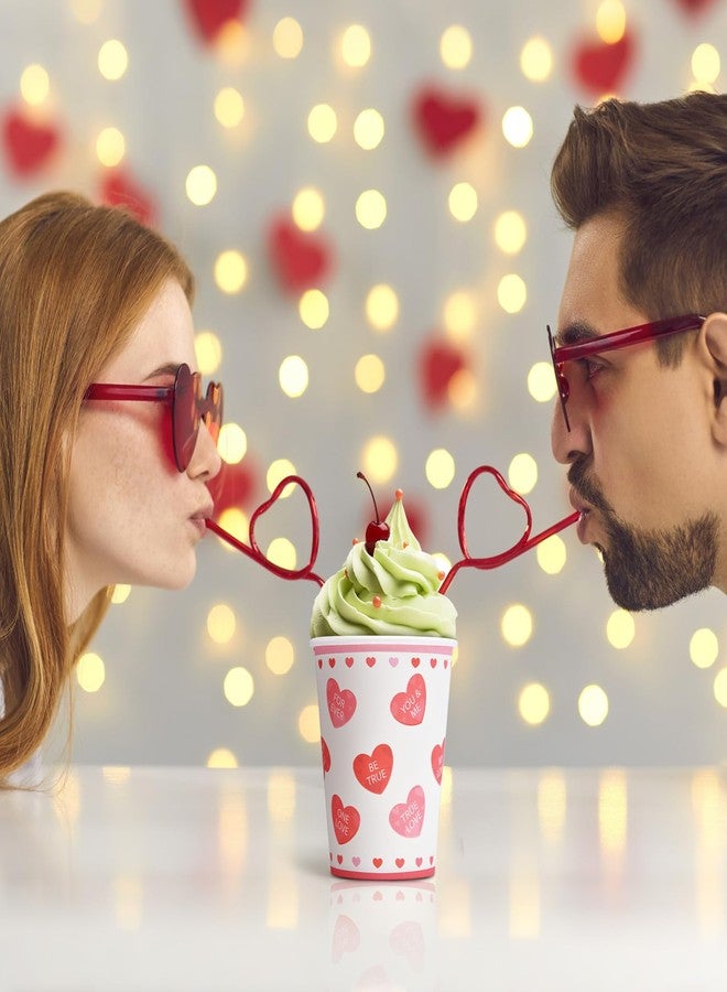 ٣٦ قطعة من أكواب ورقية لعيد الحب سعة ٩ أونصات - أكواب شرب للاستخدام مرة واحدة باللونين الأحمر والوردي مزينة برسائل حب على شكل قلب، مناسبة للمشروبات الساخنة والباردة، والعشاء الرومانسي، وحفلات الزفاف، والذكرى السنوية، وحفلات عيد الحب - Image 5